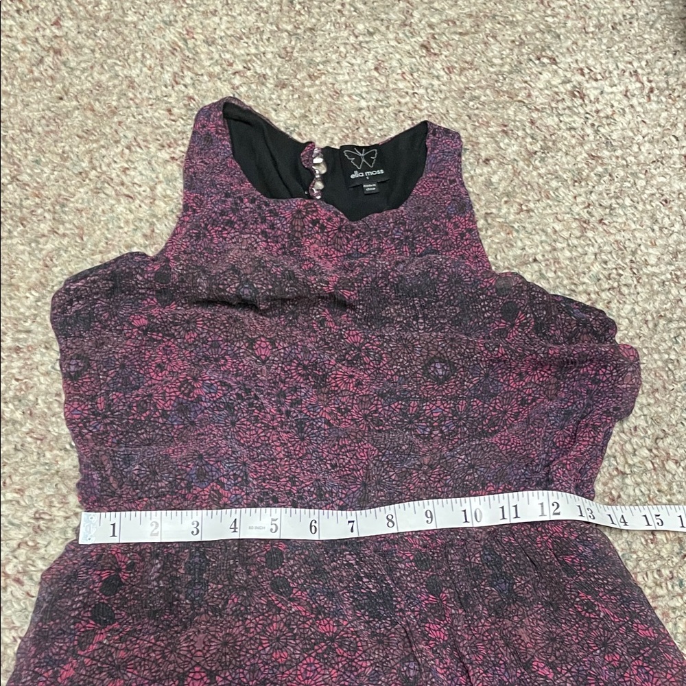 Ella moss 100% silk Purple and Pink Sleeveless High-Low asymmetrical hem Dress - Picture 4 of 10